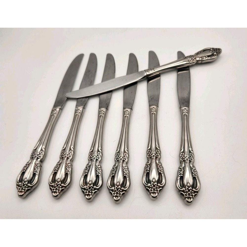 Oneida Raphael Stainless Flatware Lot of 7 Dinner Knives Hollow